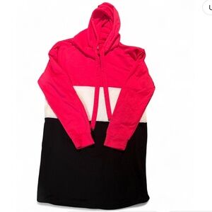 No Boundaries Pink and White Color-Blocked Hoodie
